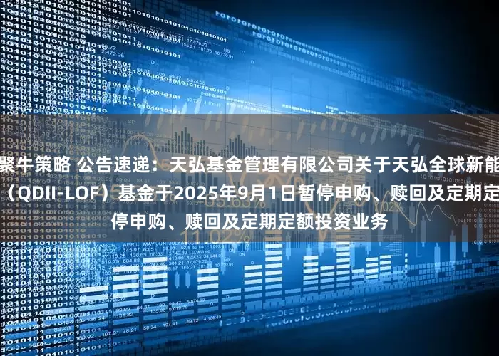 聚牛策略 公告速递：天弘基金管理有限公司关于天弘全球新能源汽车股票（QDII-LOF）基金于2025年9月1日暂停申购、赎回及定期定额投资业务